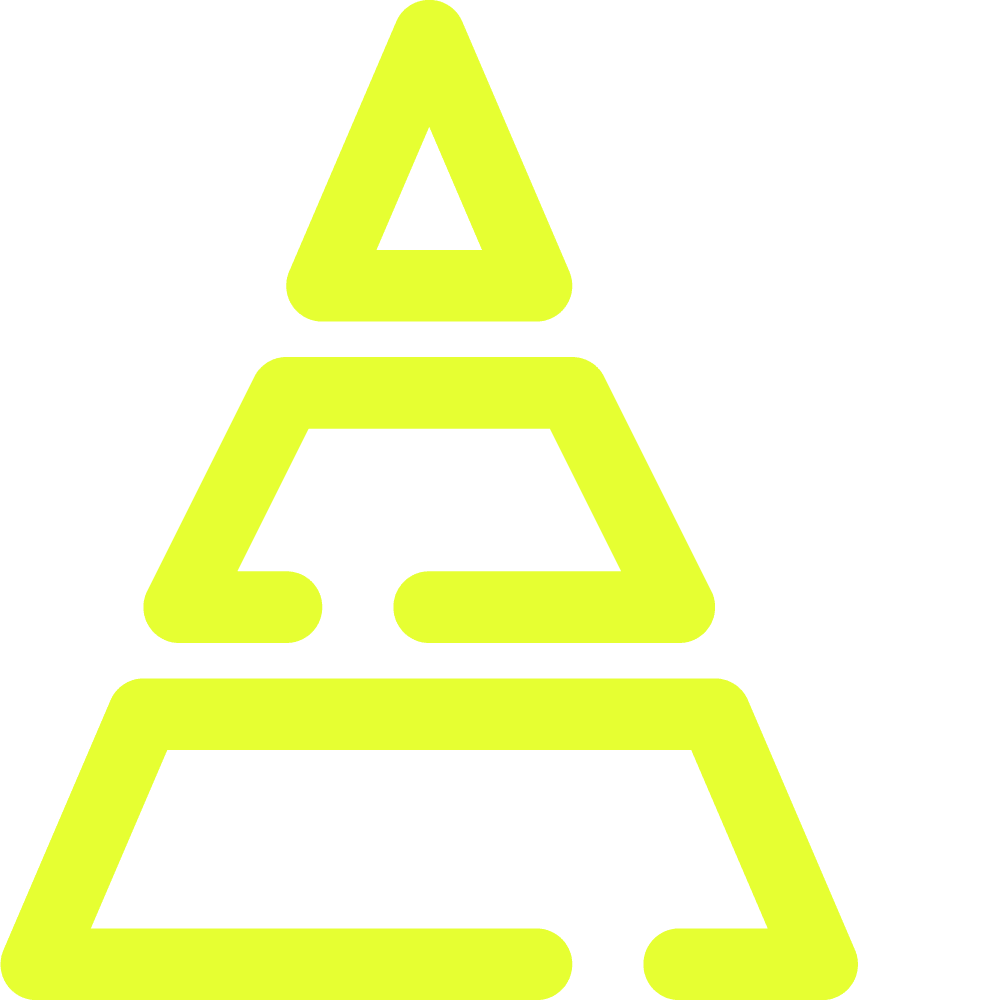 Graphic of a pyramid symbolizing the foundational support of group therapy, representing the structured and collaborative approach at the office of Dr. Ginny Estupinian, PhD, ABPP