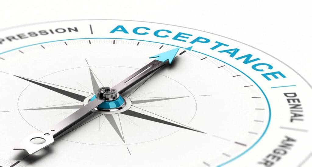 Graphical representation of the cyle of grief as presented by Ginny Estupinian PhD