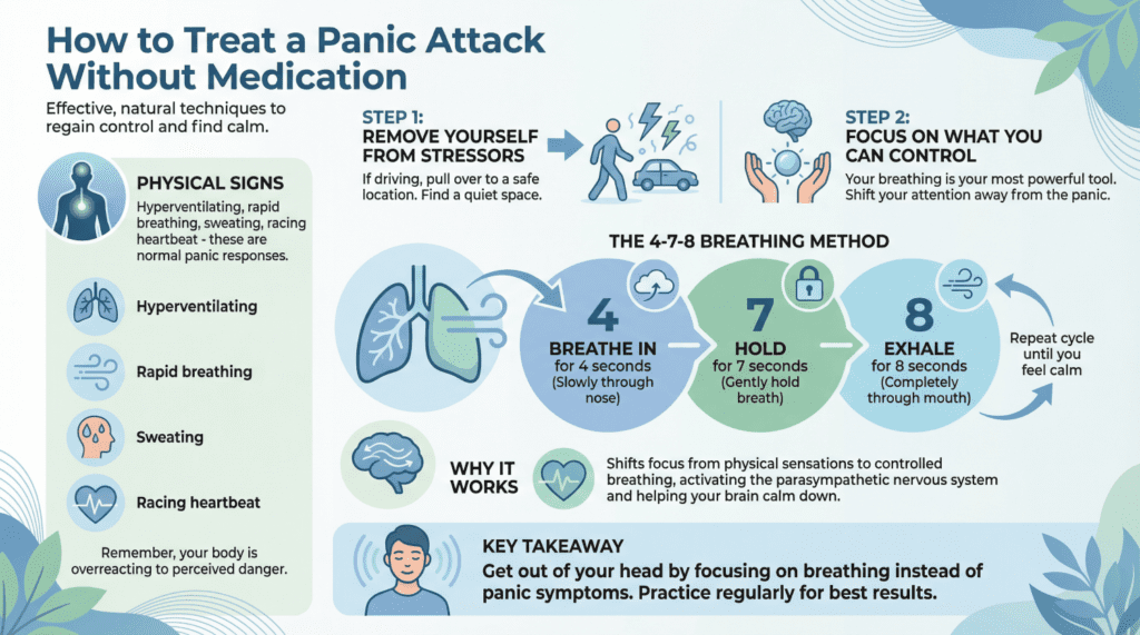 How to deal with A Panic Attack infographic by Dr Ginny Estupinian